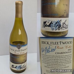 Mick Fleetwood Autographed 2005 Santa Barbara Chardonnay Empty Wine Bottle
